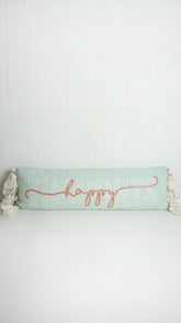 Happy Thoughts Embroidered  Cushion 82x26cm